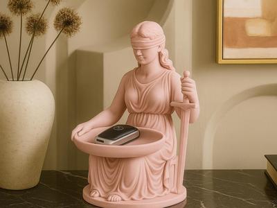 Blind Justice Key Holder Sculptural Catchall Tray