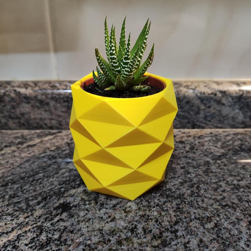 Low Poly Pineapple Mini Cactus Pot