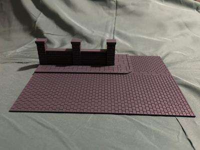 Cobblestone Corner Diorama with Fence