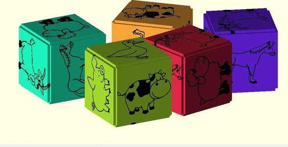 BilbyCNC Printober Happy farm animal blocks