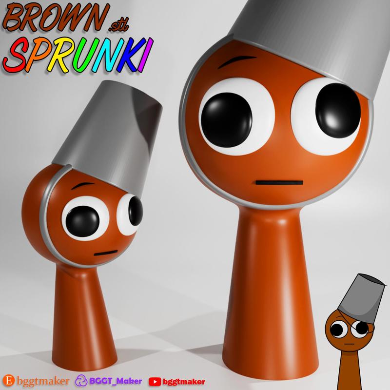 BRUD SPRUNKI INCREDIBOX BROWN | Sprunki 3D Model STL Fan Art