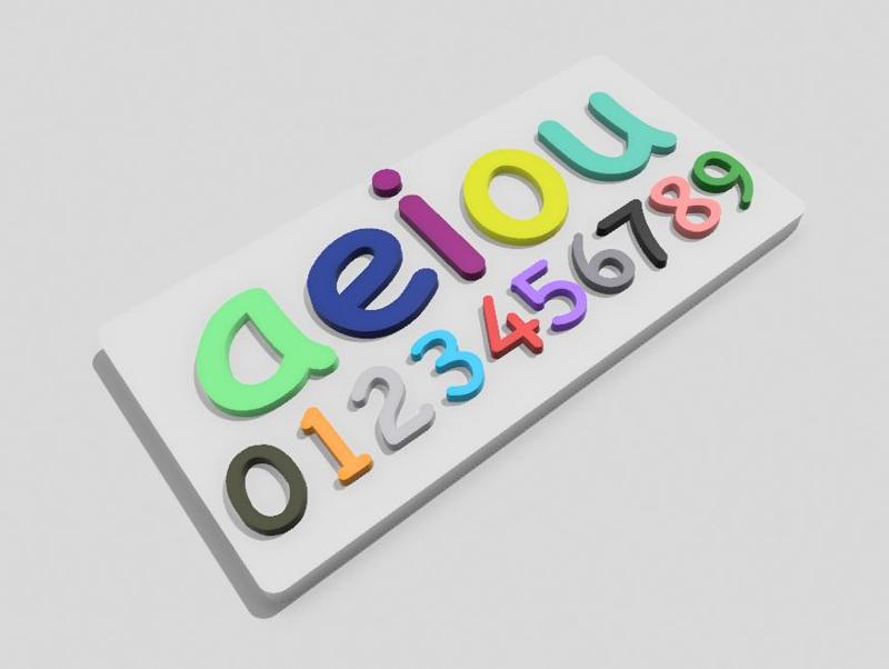 Puzzle letters and numbers for children