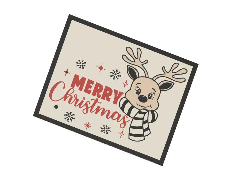 Frame decoration reindeer Merry Christmas