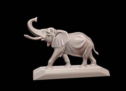 Trumpeting Elephant in Joyful Pose – I439 Gift Bust Figure Unique & Detailed 3D Print Model