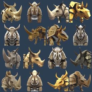 Mechanical Rhino Warriors: Battle-Ready Sentinel Collection