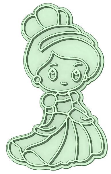 Princesses girls 80mm pack x8 cookie cutter