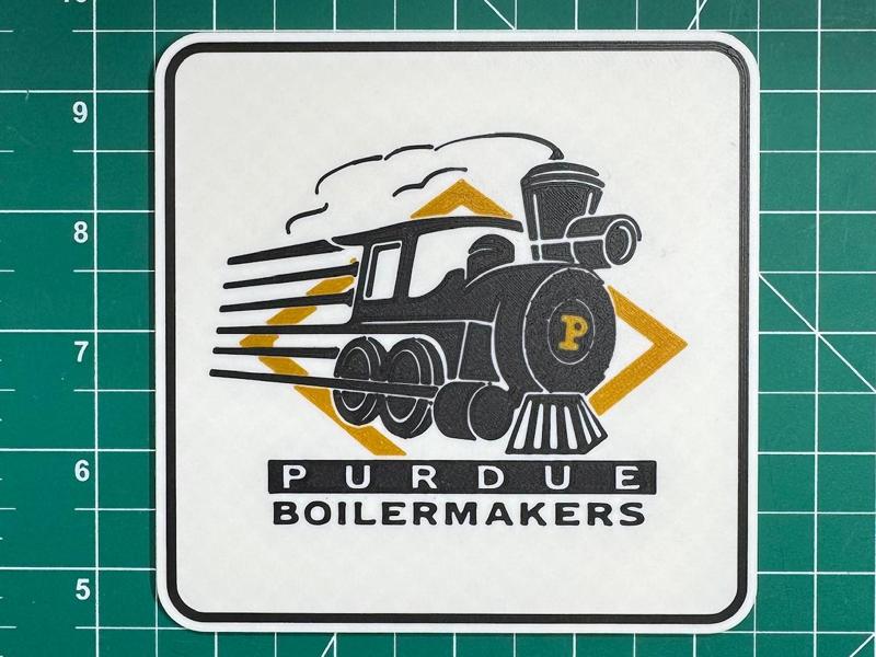 Purdue Train 90's, sign, coaster, magnet
