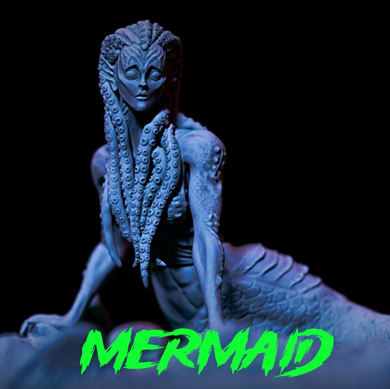 MERMAID , SIREN, CREYING LADY, LAKE MONSTER , FISH LADY , HALF FISH HUMAN  3D PRINTABLE MINIATURE