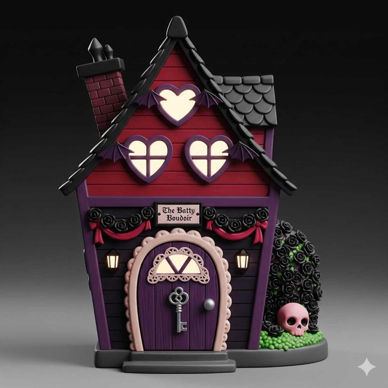 dark coquette heart house
