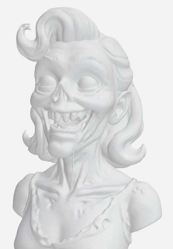 zombie woman bust
