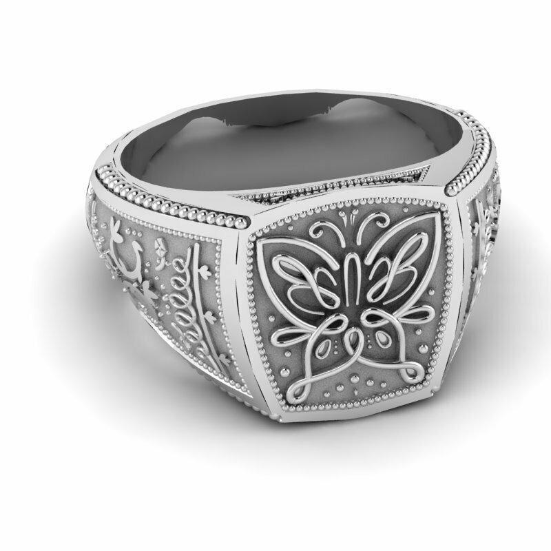 Encanto Inspired Butterfly Signet Ring
