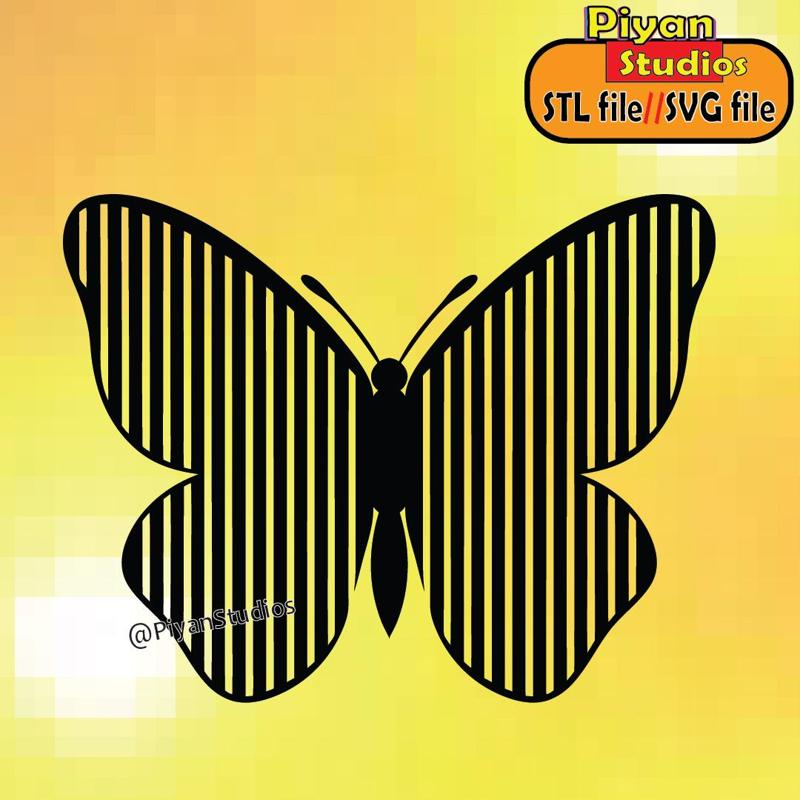 Butterfly wall art svg stl file