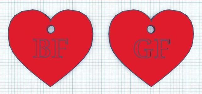 Heart necklaces for a couple