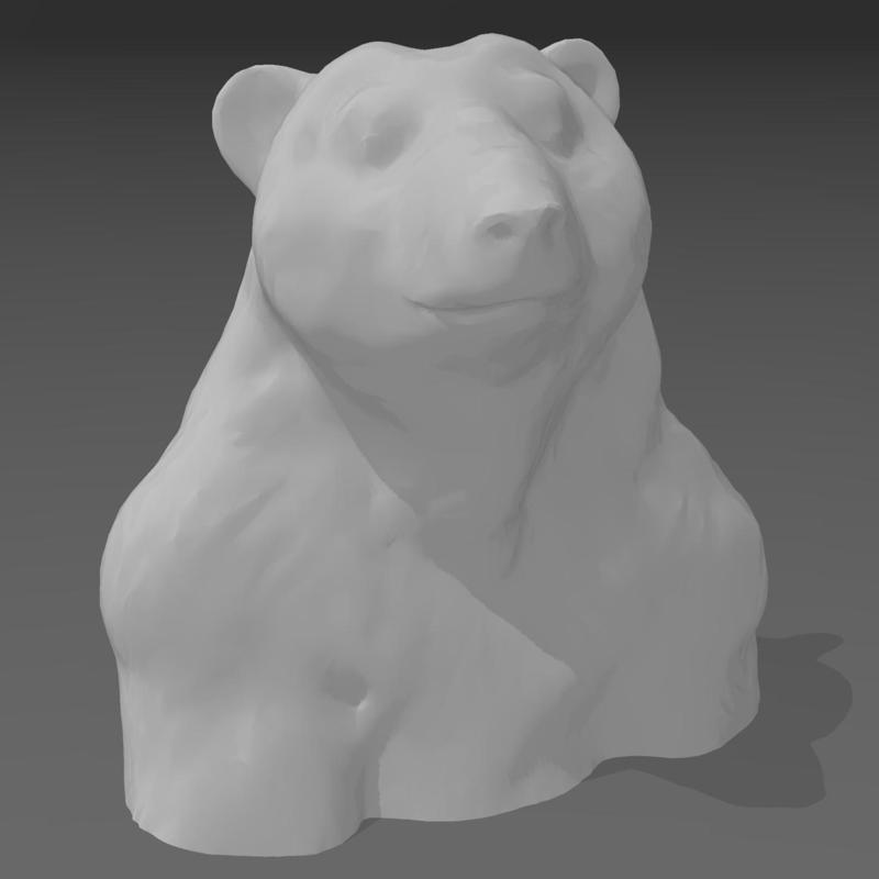 Standing Brown Bear Head Bust
