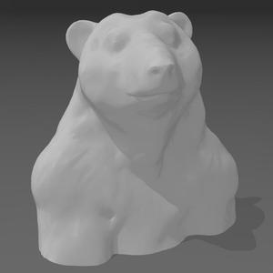 Standing Brown Bear Head Bust