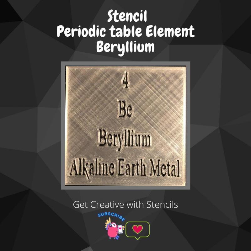 Beryllium Periodic table Stencil Tile