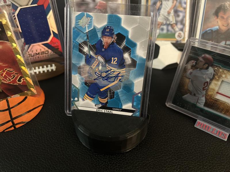 Hockey Puck Baseball Card Stand Holder Display