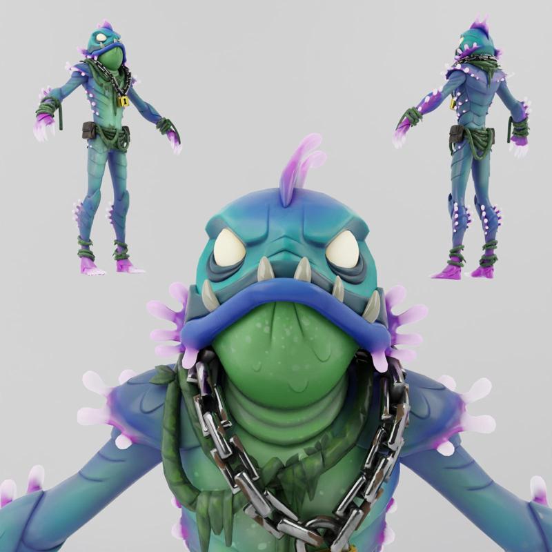 Triton Lowpoly Rigged