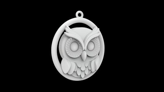 Owl Pendant 3D Print Model