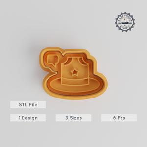 Hat Shape Cutter & Stamp Set, 6 Piece Cookie & Fondant Tool, Includes Cap, Fedora, Top Hat, Beanie Designs, Sizes S M L PRODUCT_5478