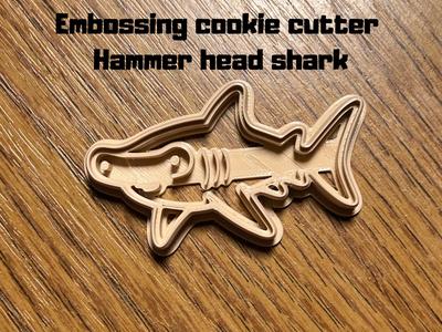 Embossing cookie cutter hammerhead shark 