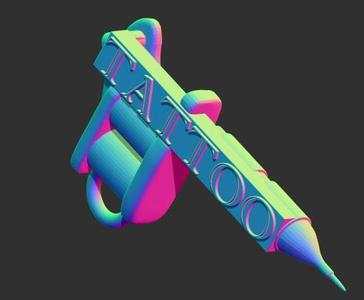 Tattoo machine keychain