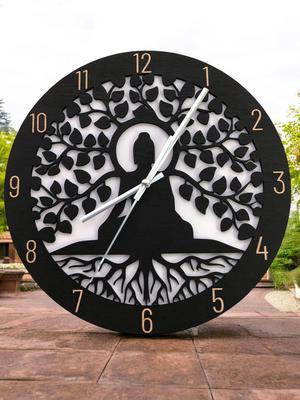 Laser-cut Buddha Tree of Life Clock