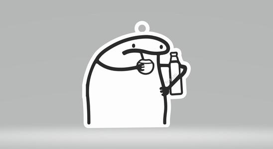 Flork tomando mate - keychain Flork