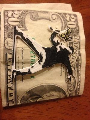 Banksy Man throwing flowers