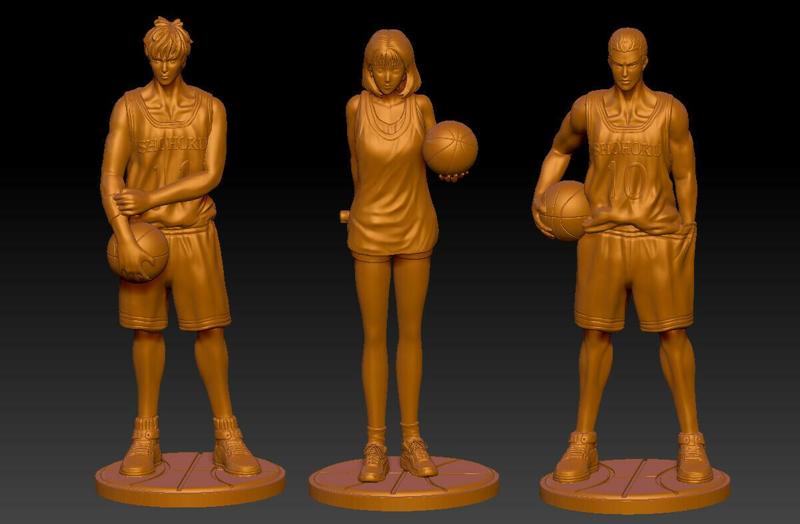 The Slam Dunk Family Akagi Haruko, Rukawa Kaede, Sakuragi Hanamichi