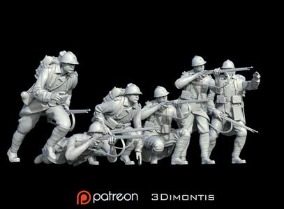 French soldier ww1 3D print model