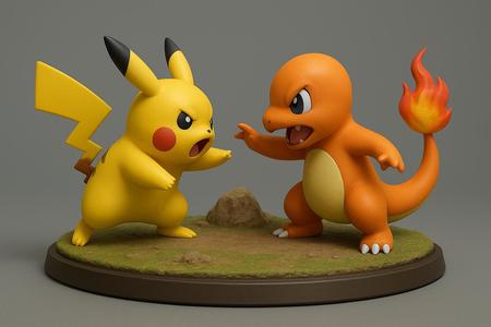 Pikachu and charmander fight pokemon