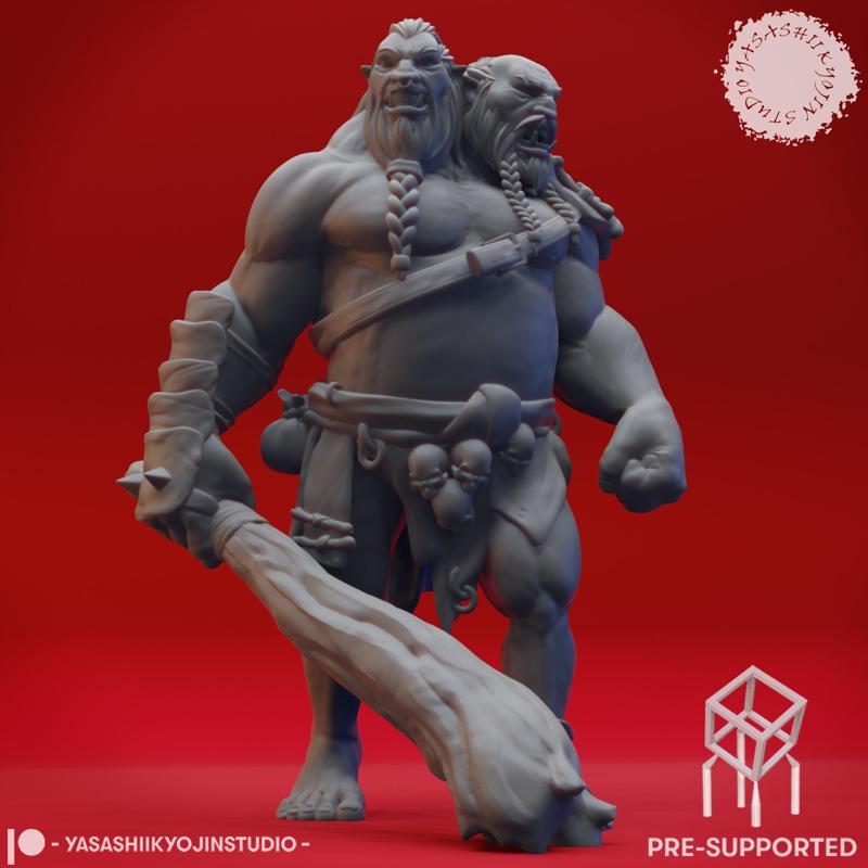 Ettin - Tabletop Miniature (Pre-Supported STL)