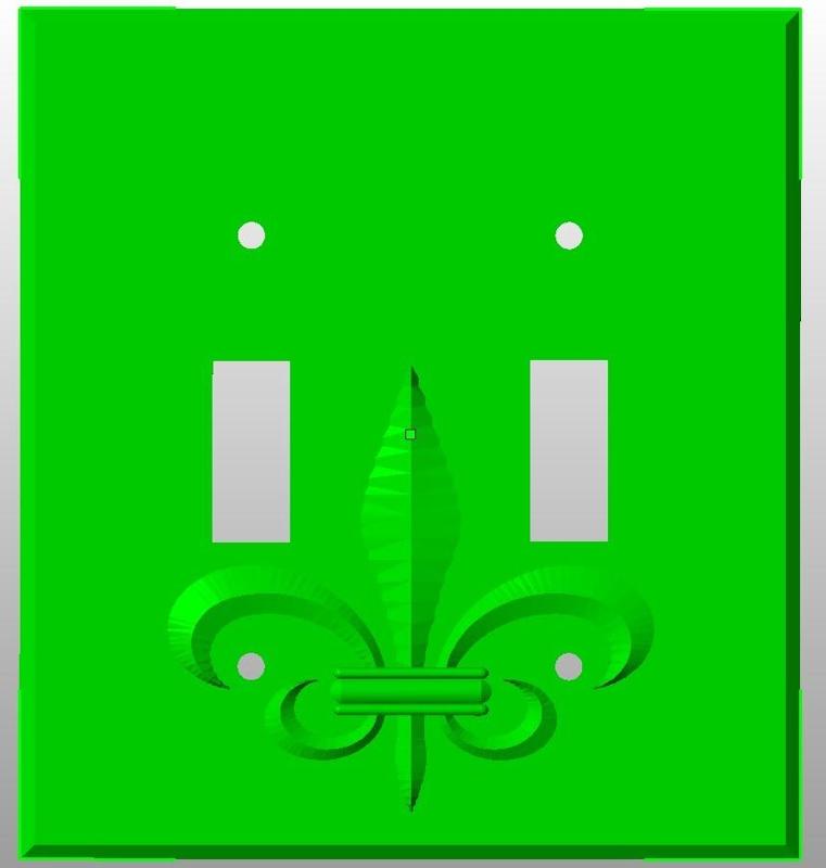 Dual light switch wall plate - fleur de lis 