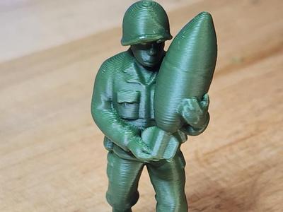 Green Mini Toy Soldier Nuke Bomb USA Army 