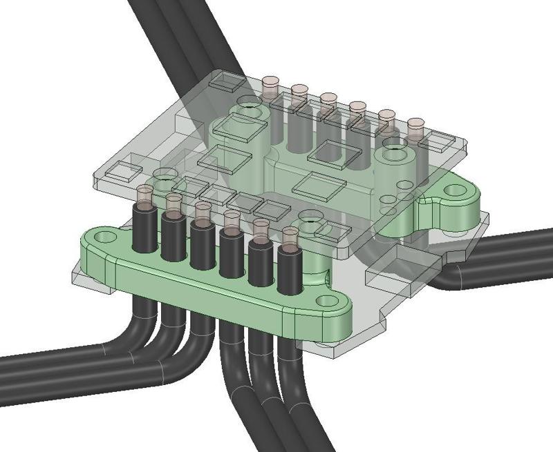 30to20mm adapter for fettec esc + kiss fc incl. wire holder