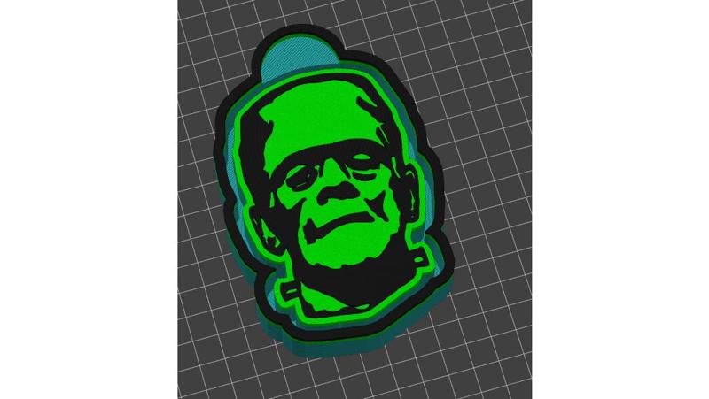 Frankenstein Monster Halloween Freshie Hanging Air Freshener Mold STL 3D Print File / Housing for Silicone with Pull Tab