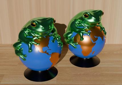 Frog Over World Ornament - Adorno Rana Sobre Mundo