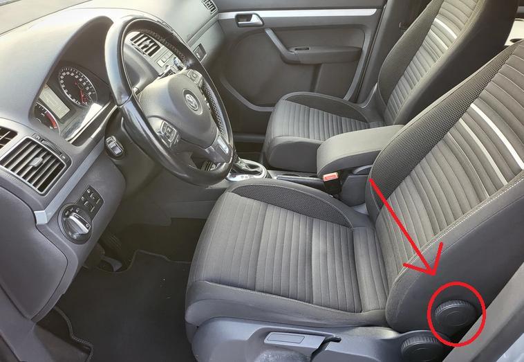 volkswagon touran seat adjustment knob