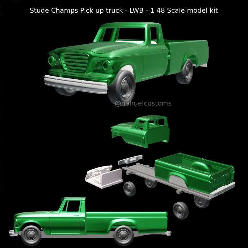 Stude Champs Pick up truck - LWB - 1 48 Scale model kit