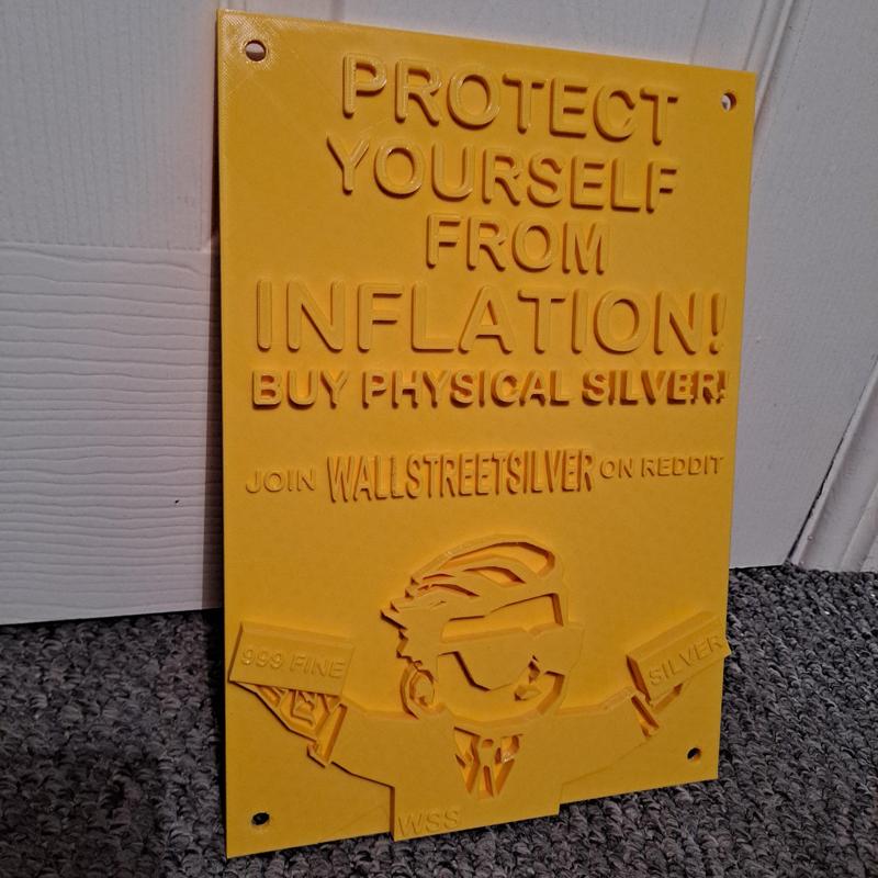 REDDIT WALLSTREETSILVER 3D POSTER WALL PLAQUE FOR BULLION SILVER SQUEEZE