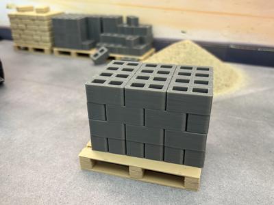 Concrete cinder building Blocks on Pallet 1/14