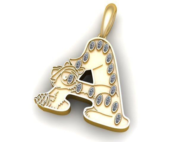 Letter A pendant  3D printable model