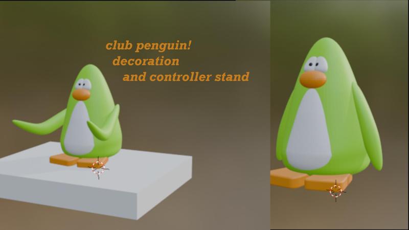 Club penguin controller stand and decoration