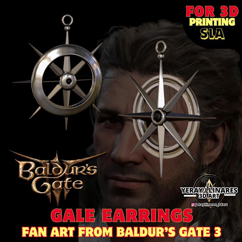 Replica Gale earrings from Baldur's Gate 3