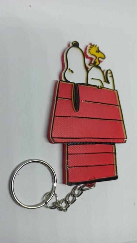 keychain - Snoopy and Woodstock in the little house