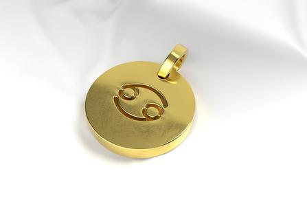 ♋ Cancer Zodiac Pendant – 3D Printable Charm with Loop