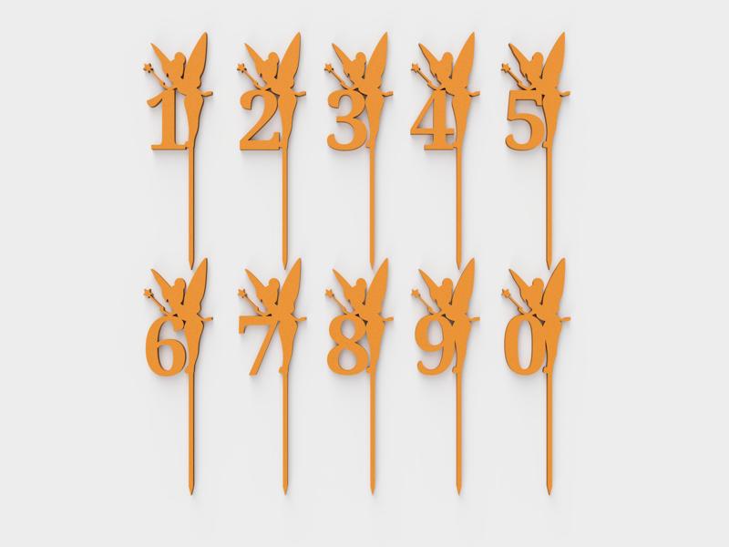 Tinker Bell (numbers) - cake toppers