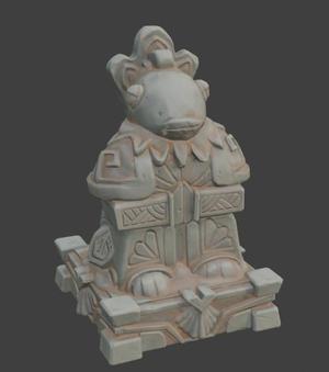 Mythological Fish Man Statue - Ancient Sculpture 3D Print STL