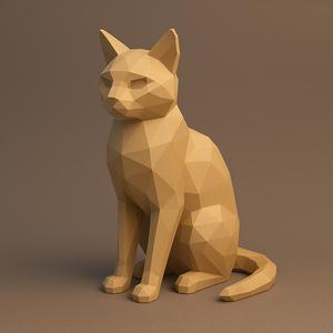 Low Poly Cat STL File for 3D Printing